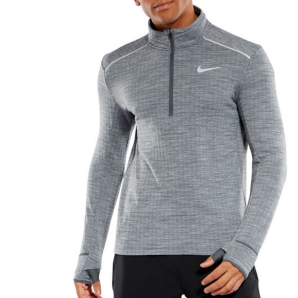 Nike Men's Therma Element 1/2 Zip Long Sleeve Running Shirt XL Gray Top BV4713 - Picture 1 of 16